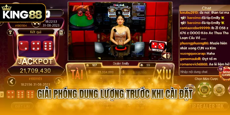 Giải phóng dung lượng trước khi cài đặt
